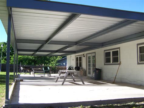 sheet metal patio|metal deck roof.